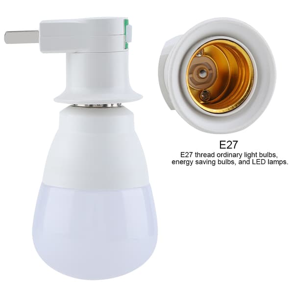E27 Lampfot Väggfäste Hållare Adapter med Strömbrytare US-kontakt