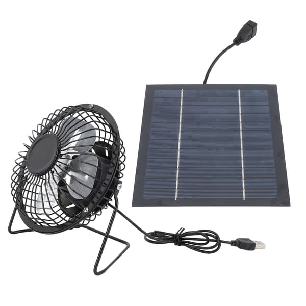 5W Solpanel Fläkt Utomhus Kylning USB Växthus Hönshus Hundkoja