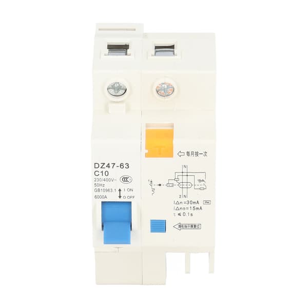 Mini MCB 1P+N 10A 230V 400V 30mA 6000A effektbryter for hjemmet