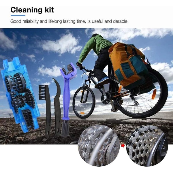 Piao Bike Chain Cleaner Kit, Kedjerengörare, Rengöringsskrubberborsteverktyg för alla typer av cykelkedjerengöring