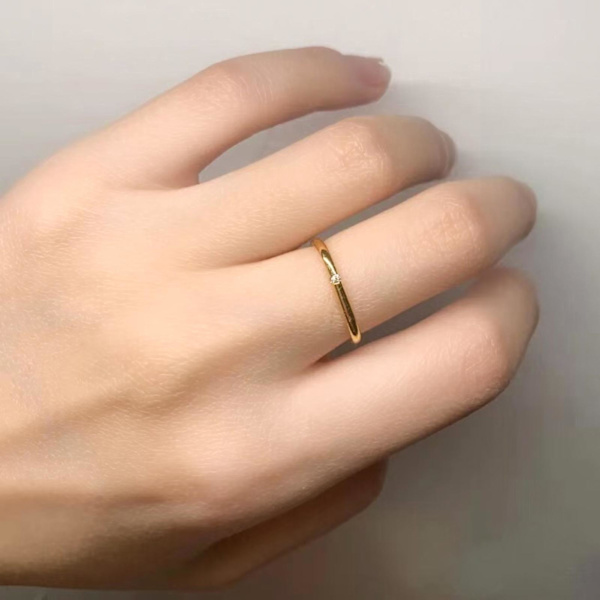 Kvinder Square Ring Rhinestone Inlay Circlet Enkel personlig smykkegave US 9