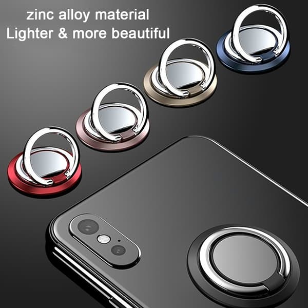 Magnetisk Telefonringholder 360 Rotasjon Metallfingergrepstativ