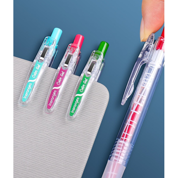 Morandi håndkonto pen sæt studerende kontorartikler farve pen note pen (9 farver retro knap (0,5 mm)),