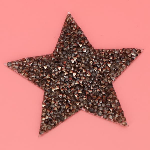 10 stk. Rhinestone Stjerne Strygepatch til Kjole Sko Taske Hat Grå