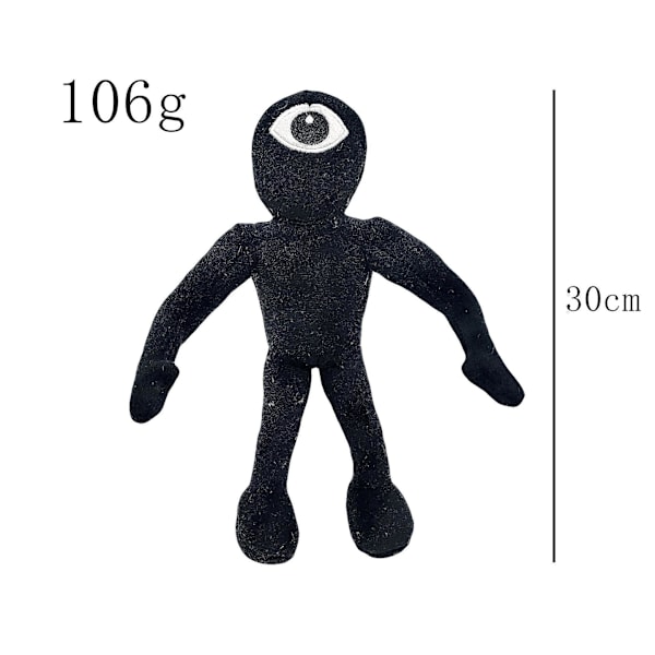 Door Roblox -hahmo paniikkipelissä, ympärillä pehmolelu-nukke A Doors Black One-Eyed