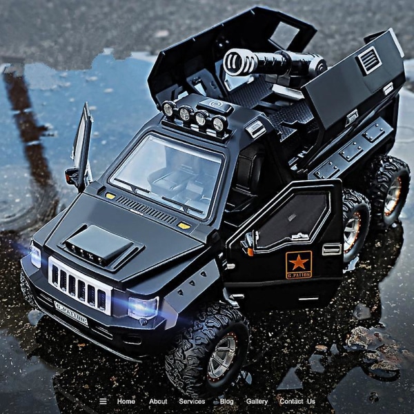1:24 Militær pansret bil Legering bilmodel trykstøbt metal legetøj terrængående køretøjer bilmodel eksplosionssikker bil tank model børnegave