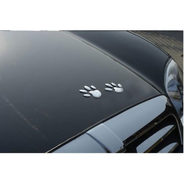 Bear Paw Dog Footprint Bildekaler Bildekaler Personality Stripe Stickers Creative Stickers (silver)