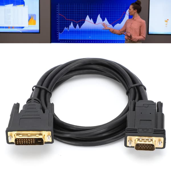 DVI til VGA hann-adapterkabel 2m 1080P for Windows 95 datatilbehør