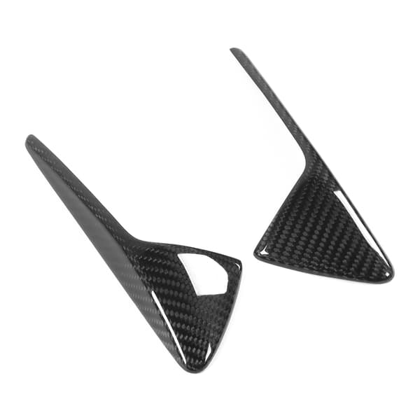 Tesla Model 3 S X Y Sidekamera Ventilationsdæksel Blank Ægte Kulfiber Trim Par