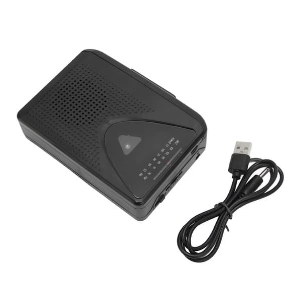 Retro Stereo Kassetteafspiller 2 Opladningsmetoder Bærbar Klar Højttaler Indendørs Udendørs Sort