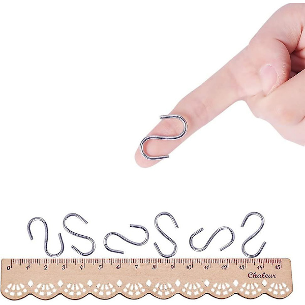 Elite - Pakkaus 150 kpl S-koukku 304 ruostumatonta terästä S-muotoiset ripustuskoukut keittiöön, kylpyhuoneeseen, makuuhuoneeseen ja toimistoon, 14x5x1mm