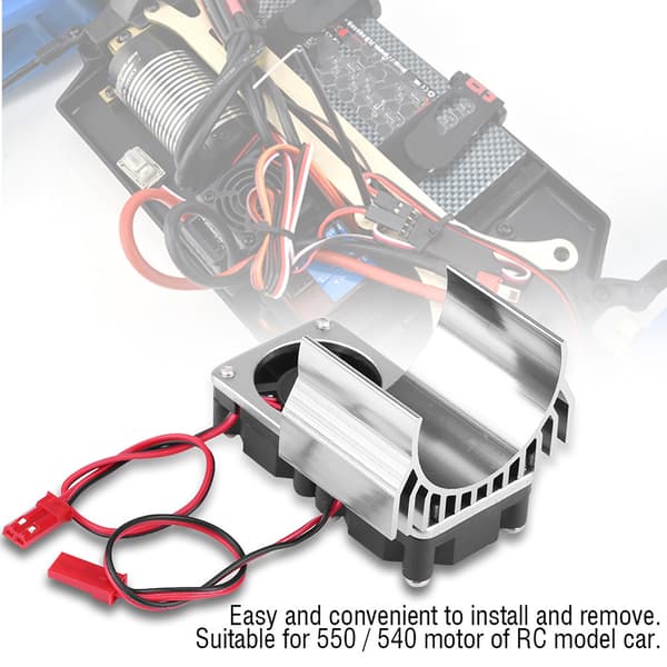 540 550 Motor Twin Køleventilator Køleplade til 1/10 Skala Elektrisk RC Bil Sølv