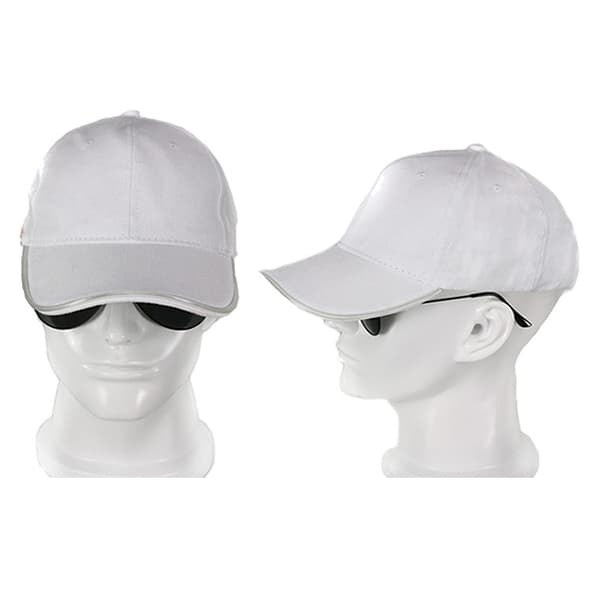 LED-valolla varustettu baseball-lippis, valokuitu, musta, sininen, mainoshattu