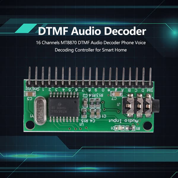 16-kanals MT8870 DTMF-lyddekoder Telefonsvar Dekodingskontroll for Smart Home