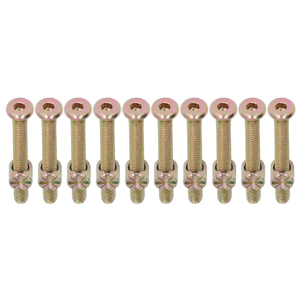 M6x60mm Møbel Skruer med Sekskant Hode 10 Sett Galvanisert Rustfritt Stål Hardware Kit