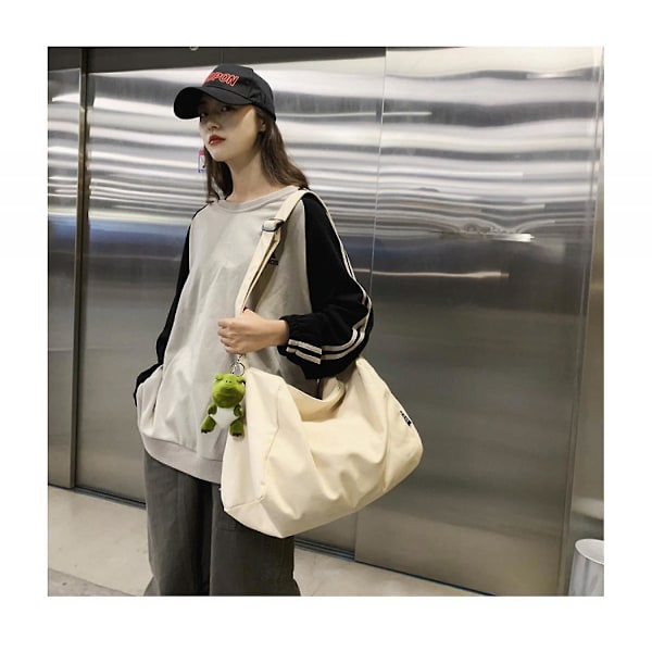 Kangas Olkalaukut Totes Solid Fashion Casual Käsilaukut Valkoinen Kangas Paketit Vapaa-aika Laukku Valkoinen