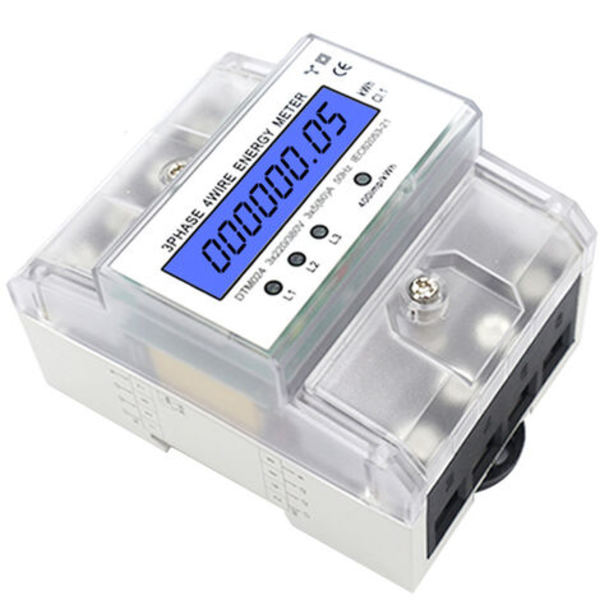220V/380V Energimätare DTM024 Wattmätare Trefas 4P KWh elektrisk digital mätare med LCD