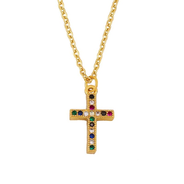 Kaulakoru Vintage Zircon Cross Muotikorut Ac9264 white