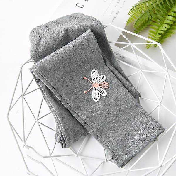 Kid Piger Skinny Bukser Slim Bukser Casual Bottoms Leggings Dark Grey 8-9T