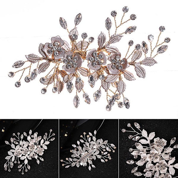 Blommor & bladformade hårinredning Sidoklämma Legering bröllopshåraccessoarer Silver