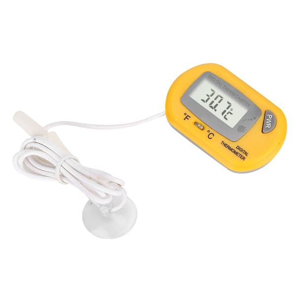 Digital LCD Sensor Akvarium Vattentermometer Styrenenhet Kabelansluten Akvarietillbehör Gul