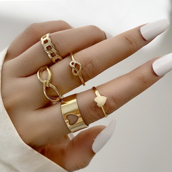 Ring Set Vintage guld färg mode smycken B2572 SJ80023