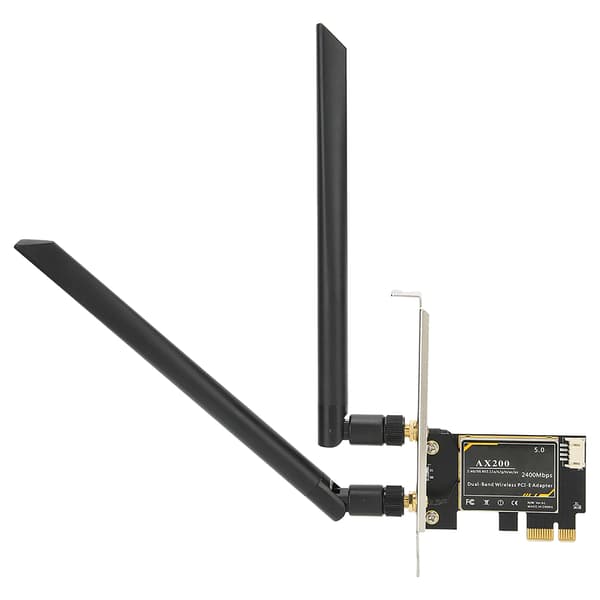 Intel AX200 5G WiFi-kort Dual Band Bluetooth 5.1 PCIE trådløst kort med antenne for Windows 10 64bit Linux PC stasjonær