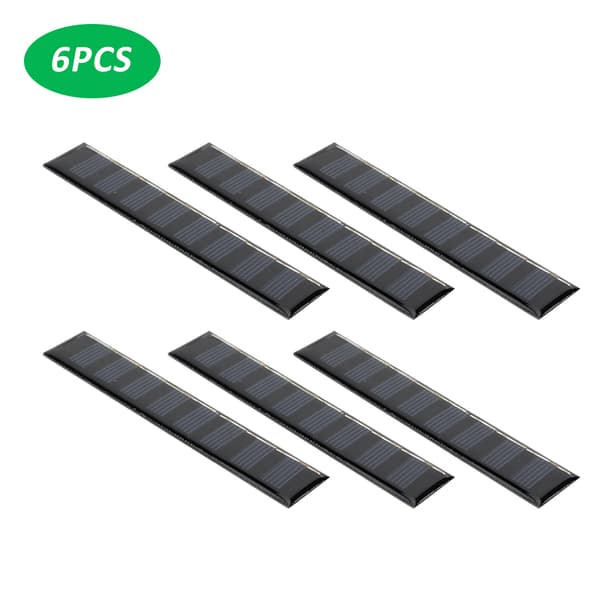 6 st Solpaneler för utomhusbruk, bärbara, nödpaneler, polykisel, 0,3W 4V, laddningsbara, 2,4V 3V batteri, 107x20MM