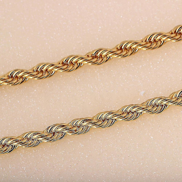 Mænd Kvinder Mode Luksus Fyldt Curb Cuban Link Guld Halskæde Smykkekæde