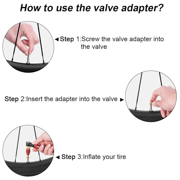 25 stk./sæt Ventiladapter Pumpventil Sæt til SV AV DV Dunlop Fransk Flash Ventil Presta Ventil med Ring