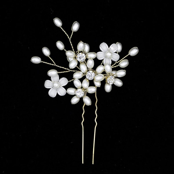 Hanfu hårnål Daily Wear Pearl Decor Step Shake Flower Shape Decoration Gold