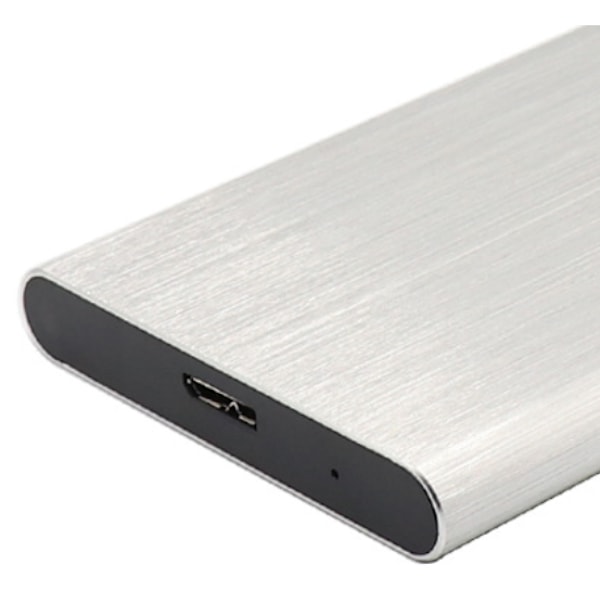 Aluminiumslegeringsskal USB3.0 2,5 tommer mobil harddiskkabinet (sølvgrå)