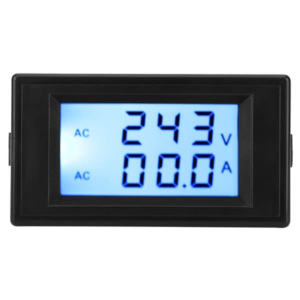 Dobbel Display Voltmeter Amperemeter AC 80-300V 0-50A 0-100A med Strømtransformator Svart