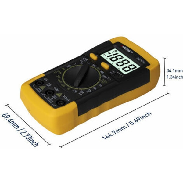 Digitalt LCD-multimeter, DC-testmultimeter