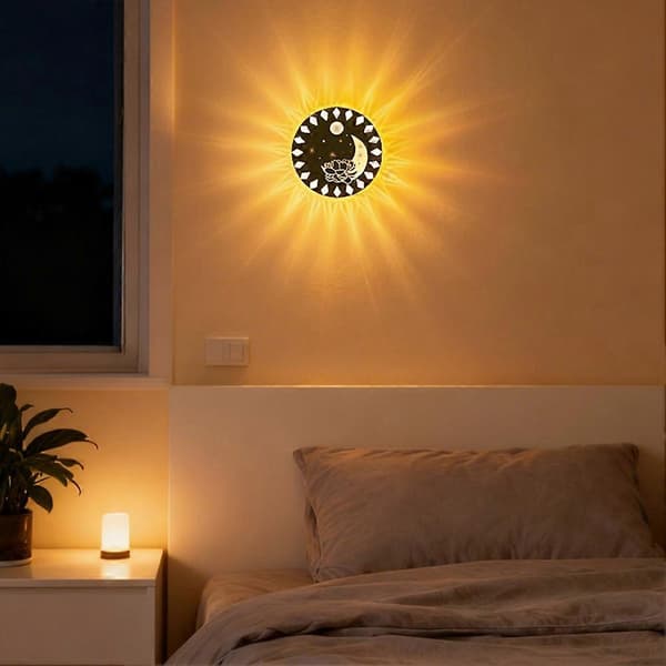 Oppladbar bevegelsessensor LED vegglampe magnetisk festet nattlys krystalldekor stemningslampe 4 2 loading