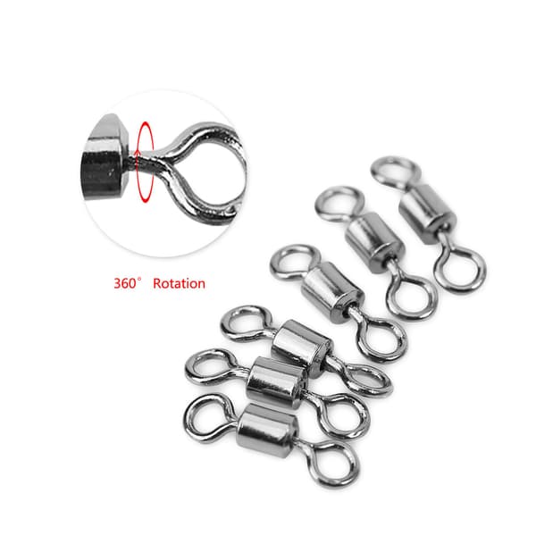 Højstyrke 12 mm 8-formet fiskesvingbar snap-krog forbindende ring (100 stk)