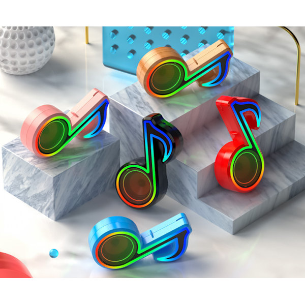 Bluetooth högtalare, Desktop Small Note Sound, Wireless Colorful RBG Lighting (Wood Grain),