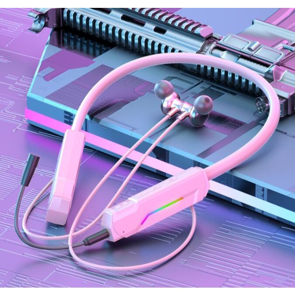 Speldedikerat, halsmonterat, bluetooth -headset (rosa)