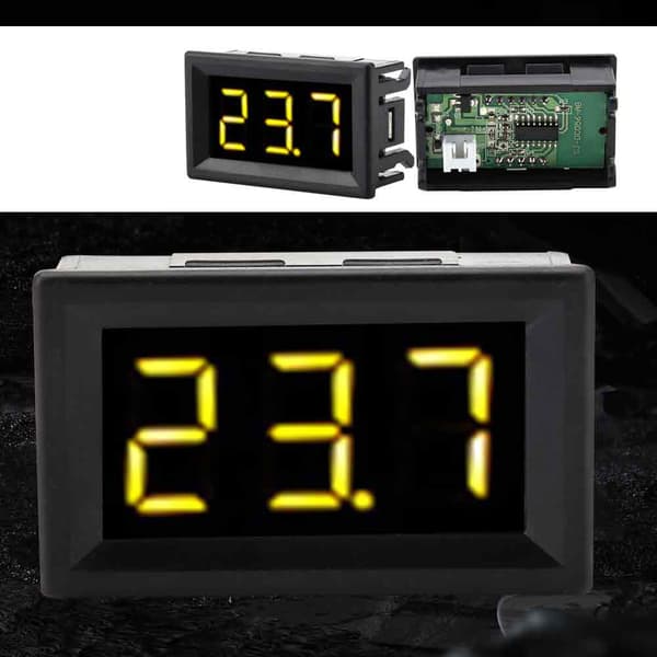 LED digital voltmeter 0,56\" DC 2,5-30V spenningsmåler (gul)