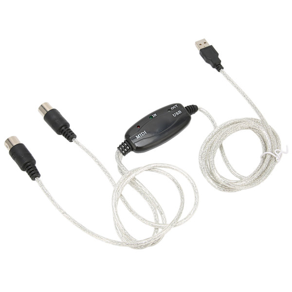 USB til MIDI Kabel Konverter 16 Kanaler PC til Synthesizer 2 i 1 MIDI Adapter til Windows Computer