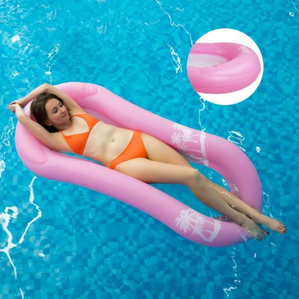 Oppustelig pool hængekøje, flydende madras, vand pool bøje Lænestol pool bøje