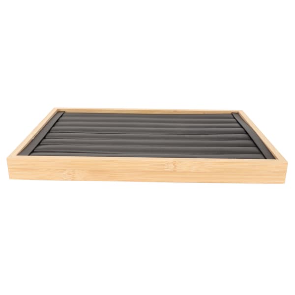 Stapelbar Smyckesbricka Organizer Förvaring Display Showcase Box 7 Rader Svart