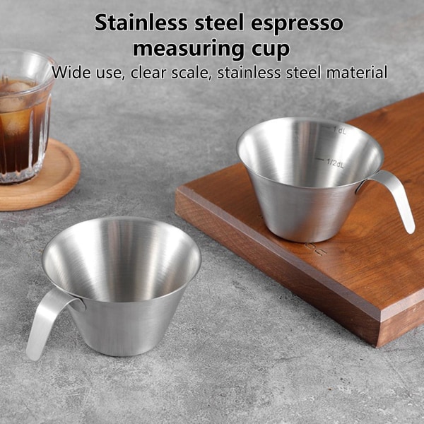 3 stk 100 ml målebæger med håndtag Rustfrit rustfrit stål espresso kaffe målebæger til bageri