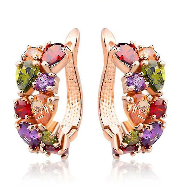 korvakorut Rose Gold Crystal Zircon Alloy korvaklipsit päivittäiseen käyttöön