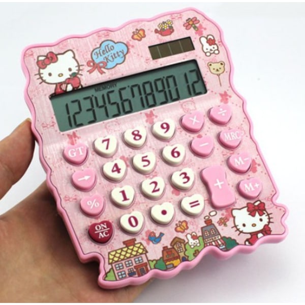 Tegneserie sød pink lommeregner elev trompet mini computer (KT)