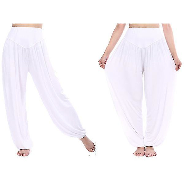 Yogabukser med brede ben til kvinder White L