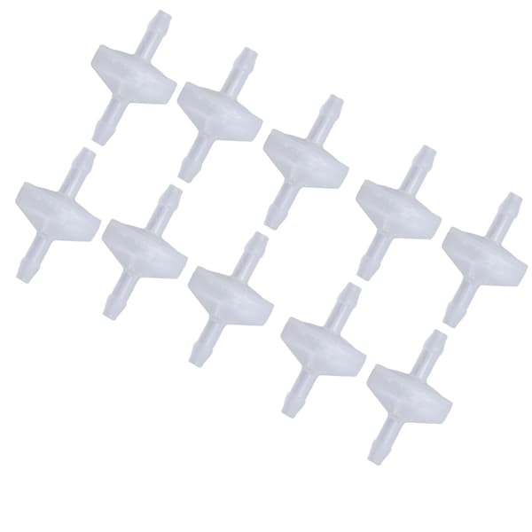 10 st PP Plast Ozonsäker Membran Backventil 3mm Transparent Envägs Vattenstoppventil