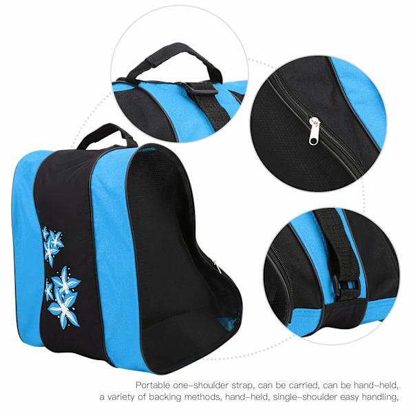 Skatebag, 3-lags nylon inline skate rygsæk til børn og voksne, blå