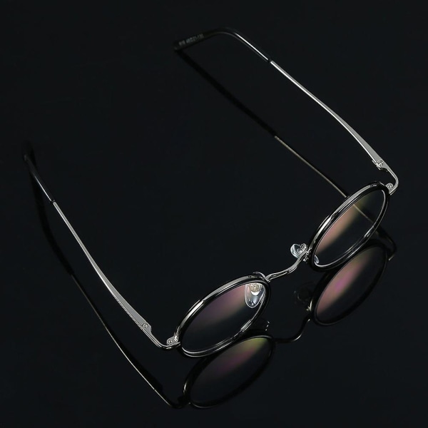 Resin läsglasögon svart och silver båge + 150 grader