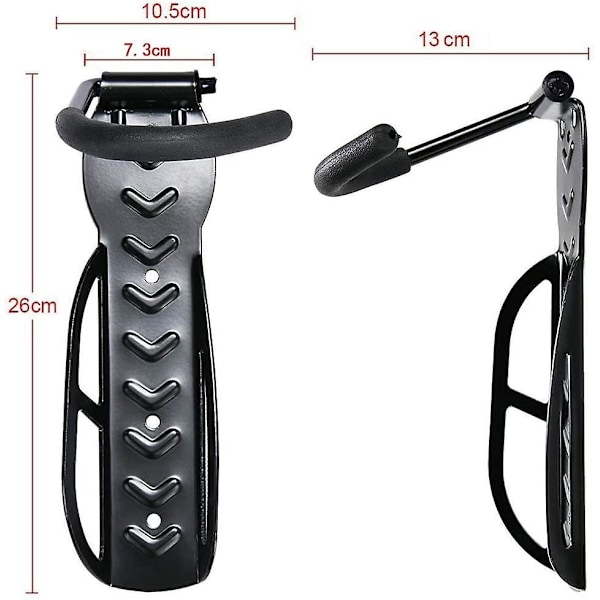 4 stykker cykelcykelcykler, cykler, vægstøttecykler med tilbehør, cykelkrog i stål, interiør/butik/garagestativ (sort)